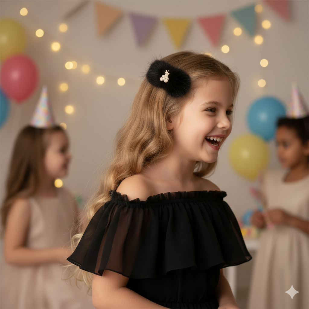 Fur mink bow with teddy