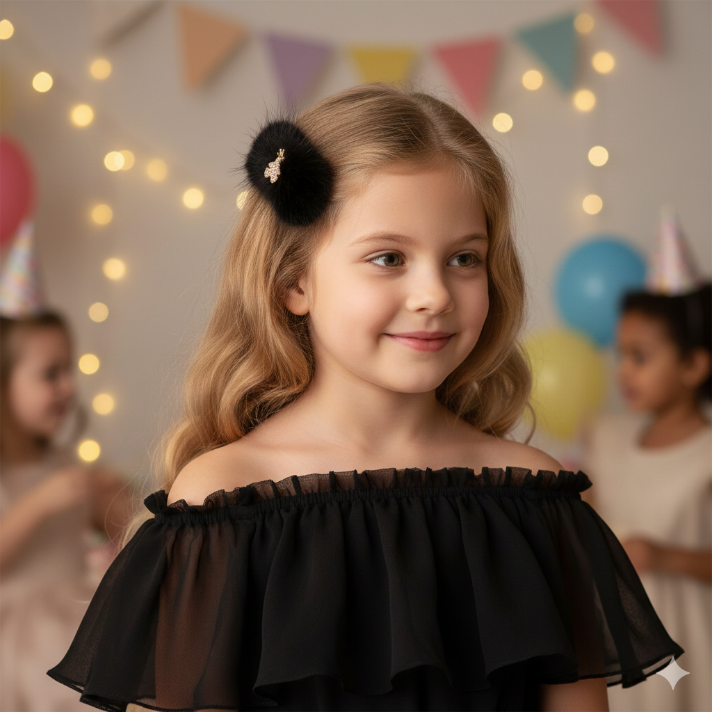 Fur mink bow with teddy