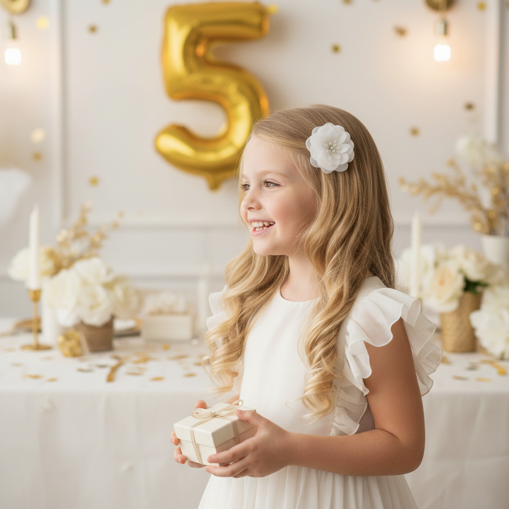 Chiffon off white flower with pearls