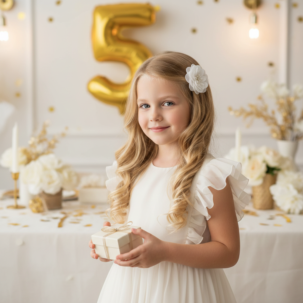 Chiffon off white flower with pearls