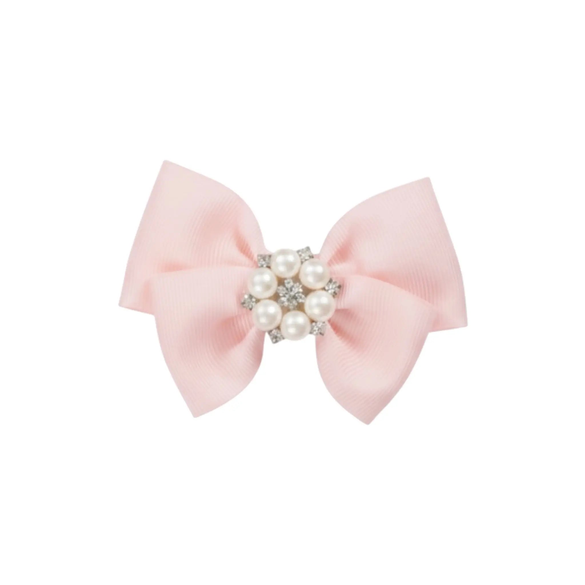 Grosgrain bow with pearl rhinestone on a clip Cute Cute