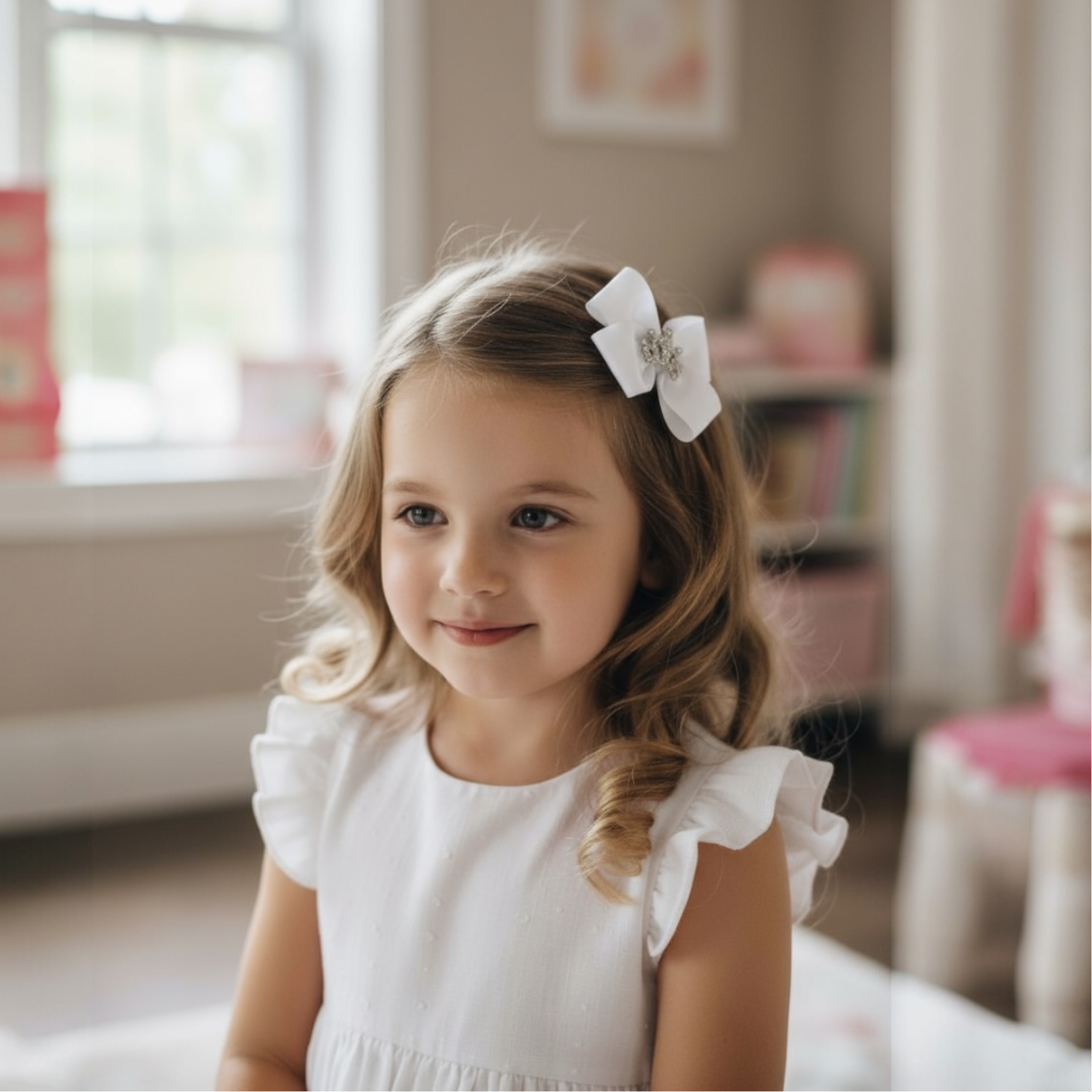 Grosgrain double large bow with a crown