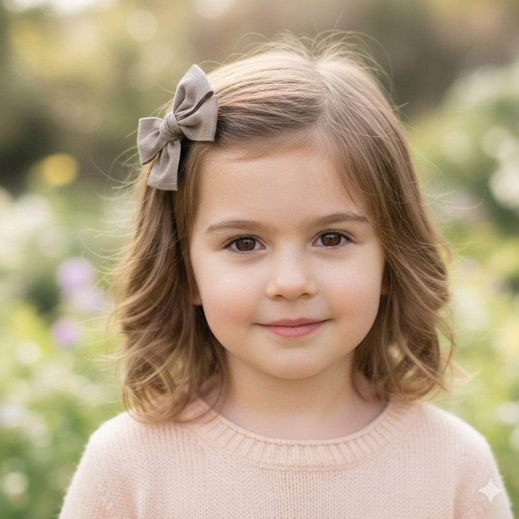Light brown fabric bow