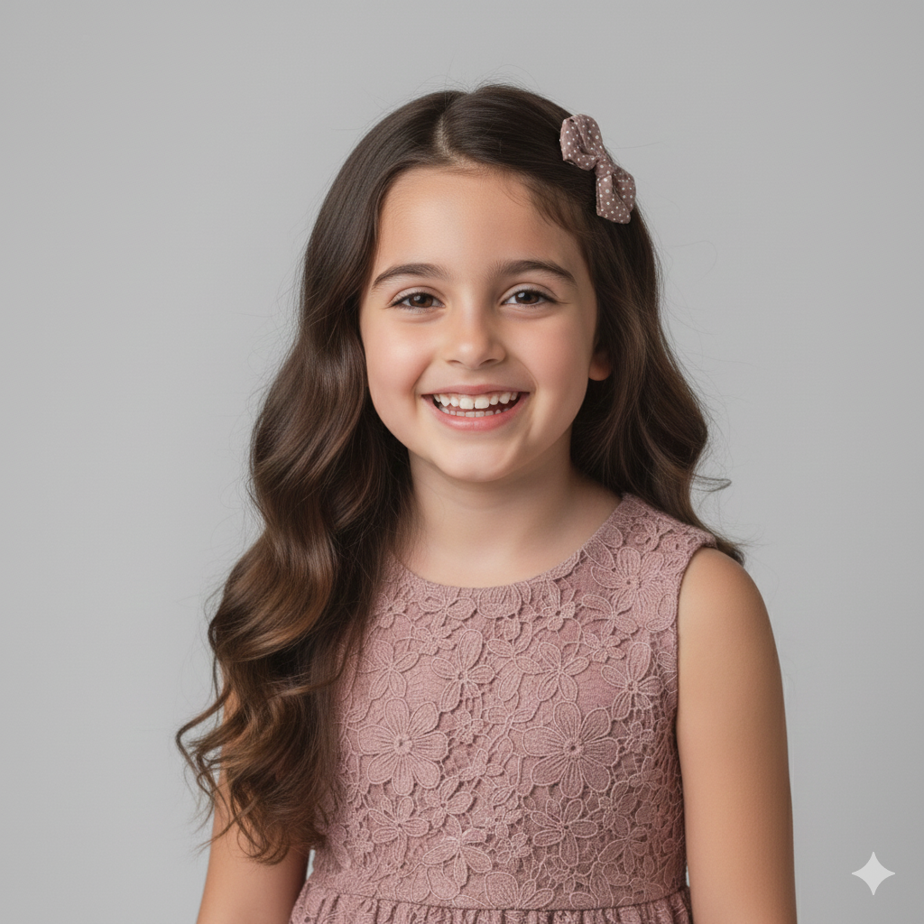 Polka dot dusky pink bow fabric bow