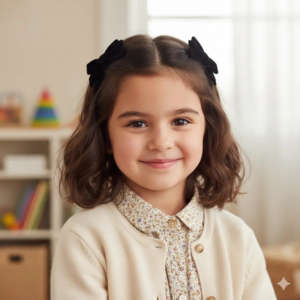 Set of two small velvet bows on clips Cute Cute