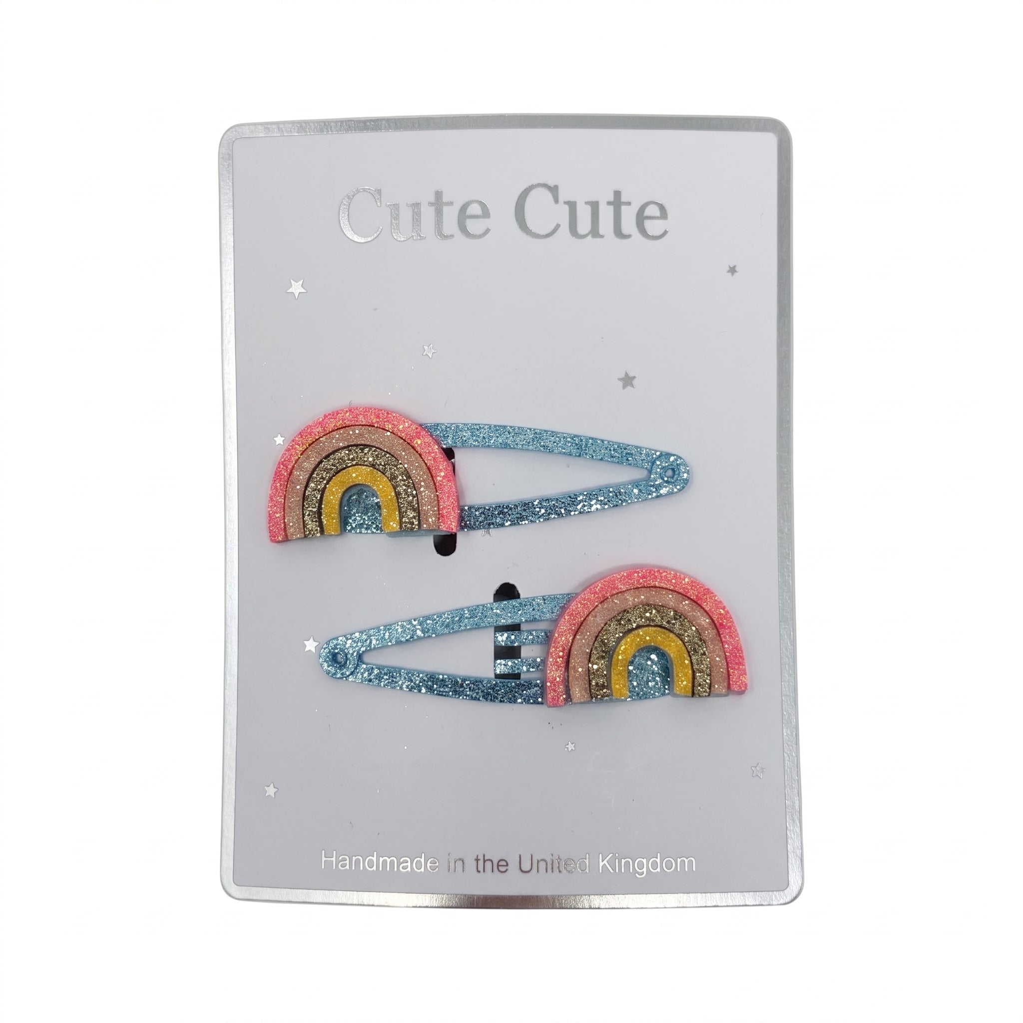 Set of two colourfull rainbows on snap clips