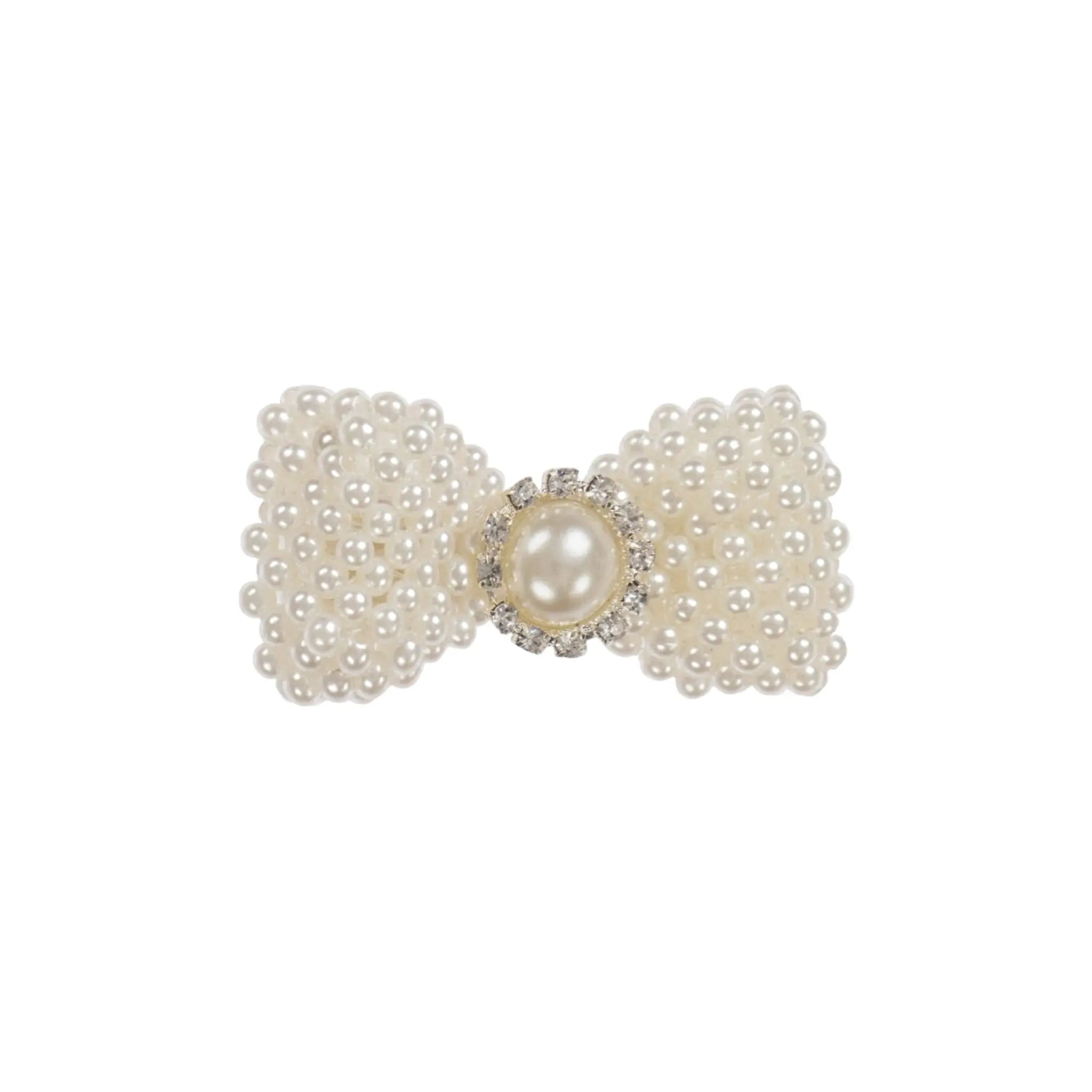 Pearl bow with rhinestone on a clip Cute Cute