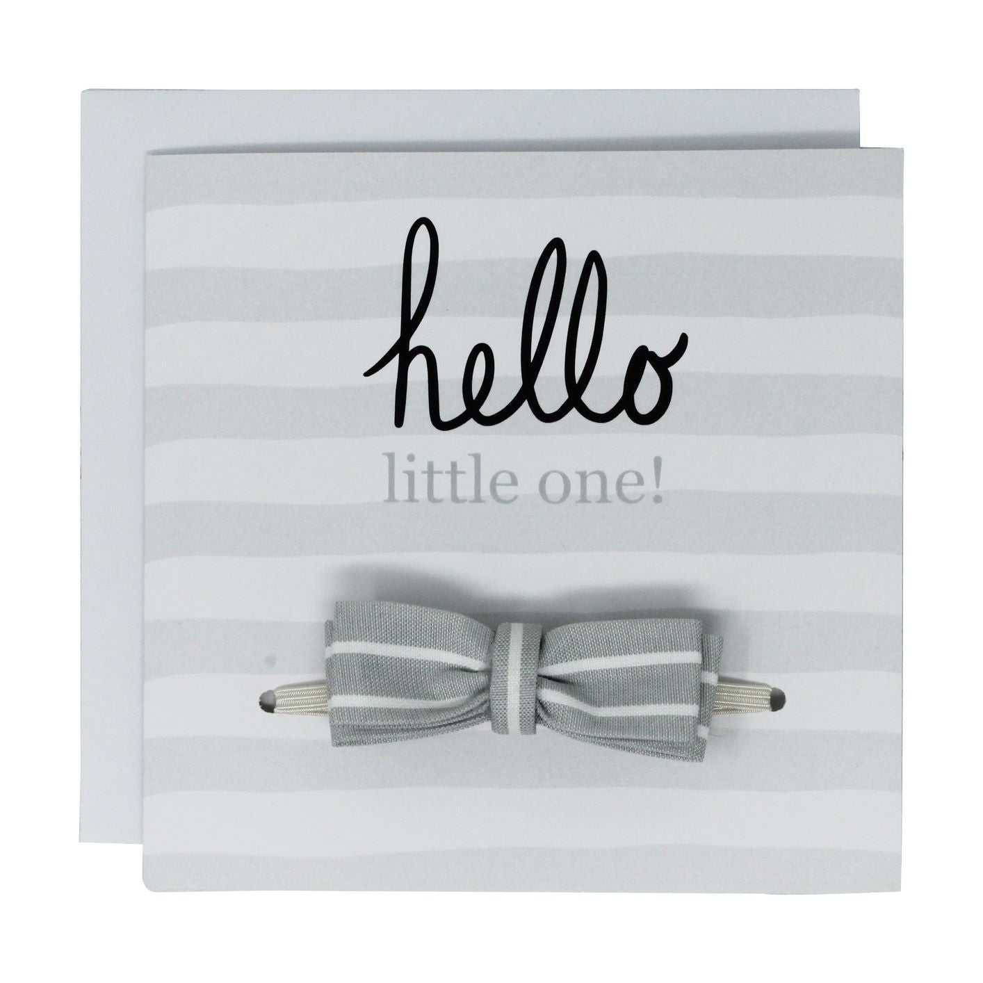 Hello little one- stripy grey bow tie for little boys