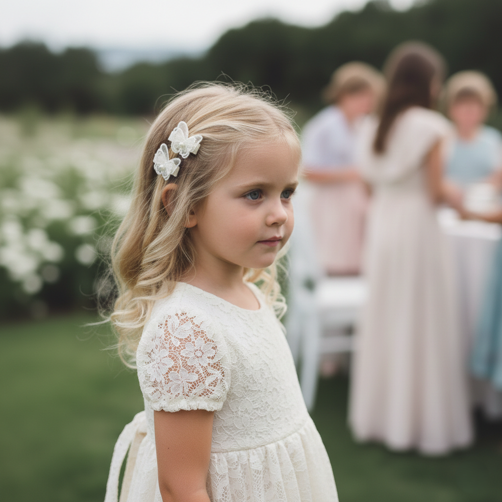 Set of two lace butterflies on clips
