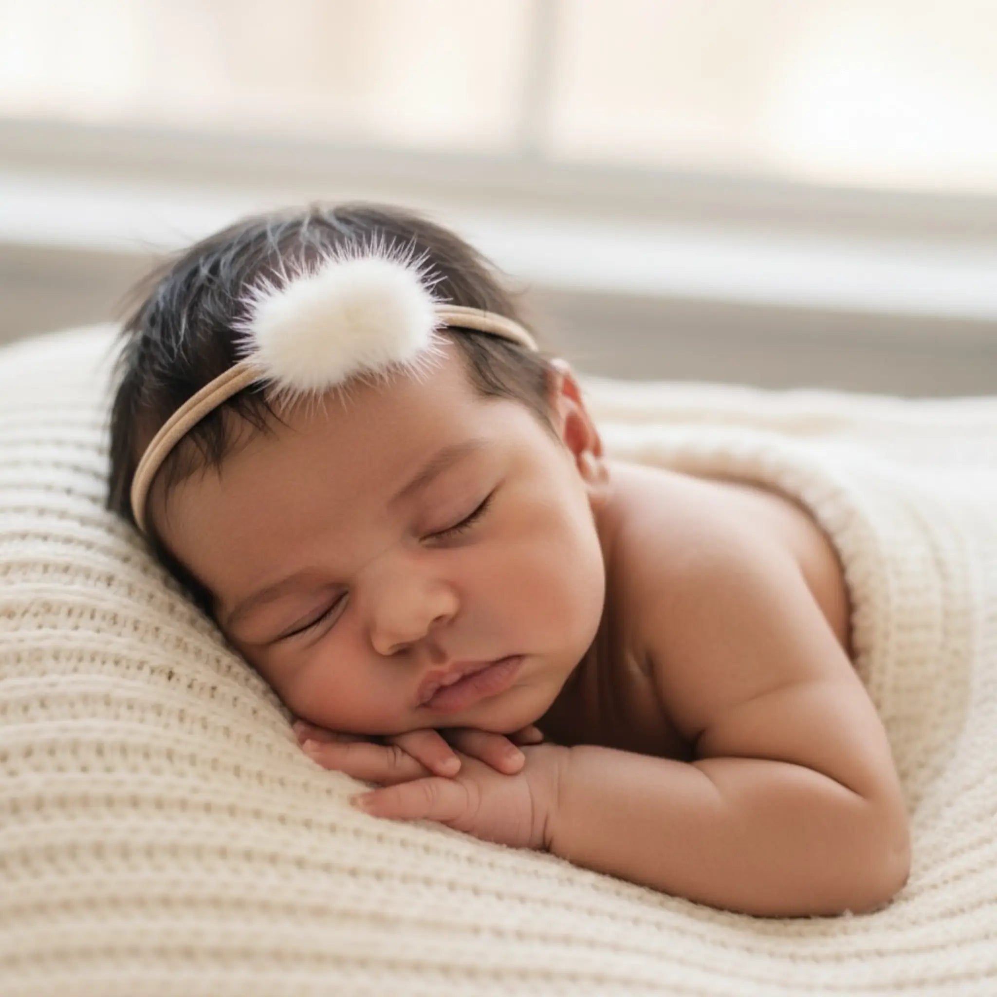 Pompoms on a nude headband Cute Cute