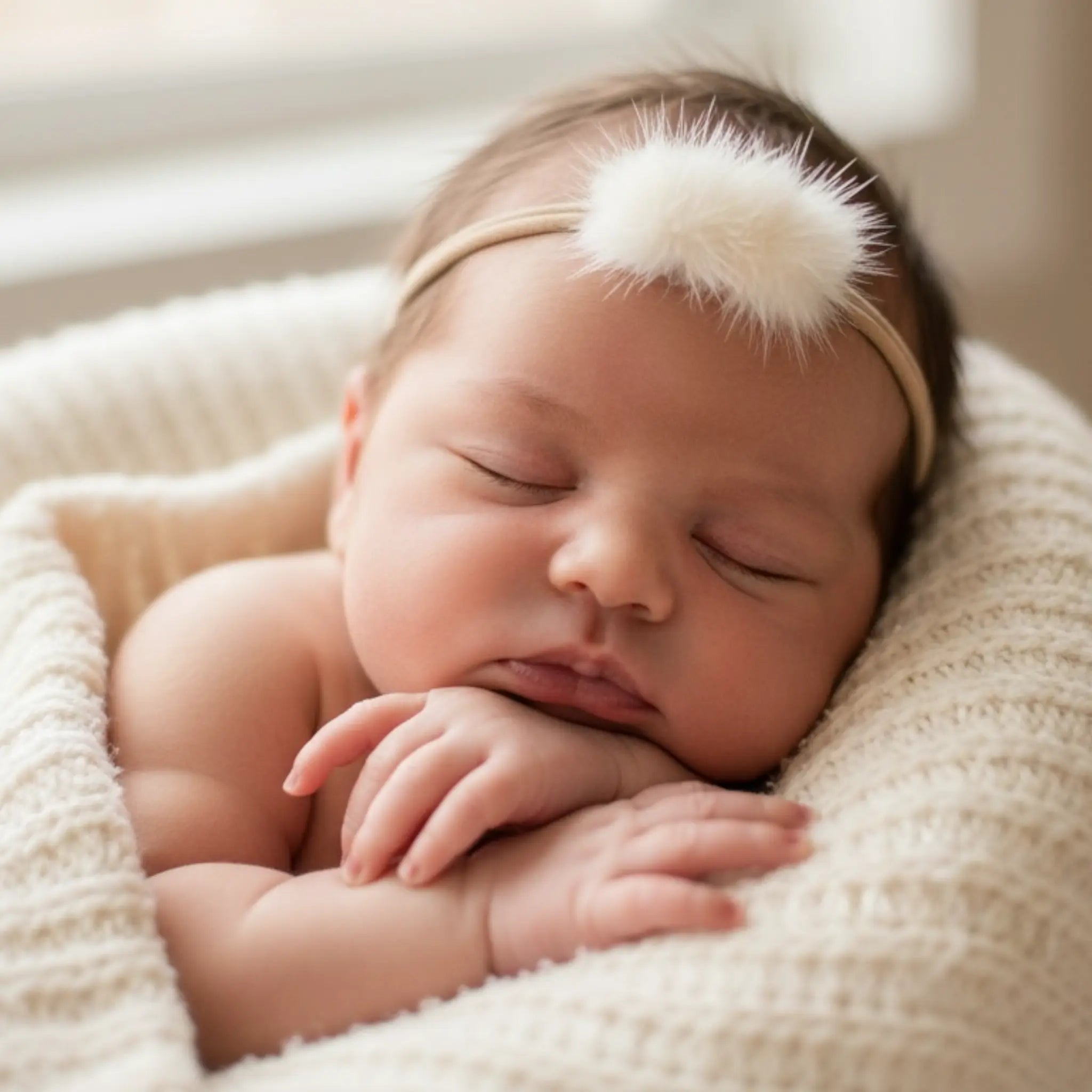 Pompoms on a nude headband Cute Cute