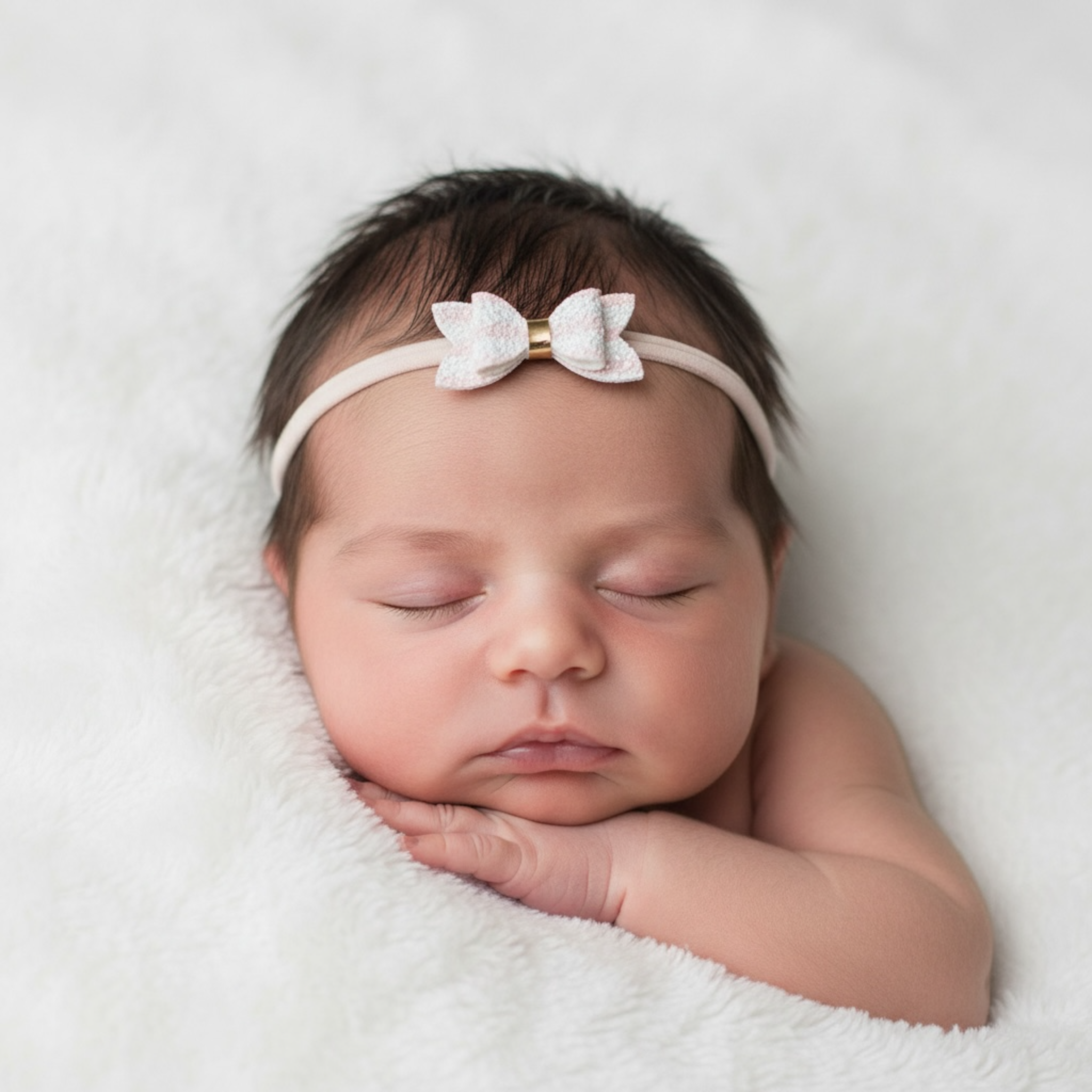 Stripy pink glitter bow
