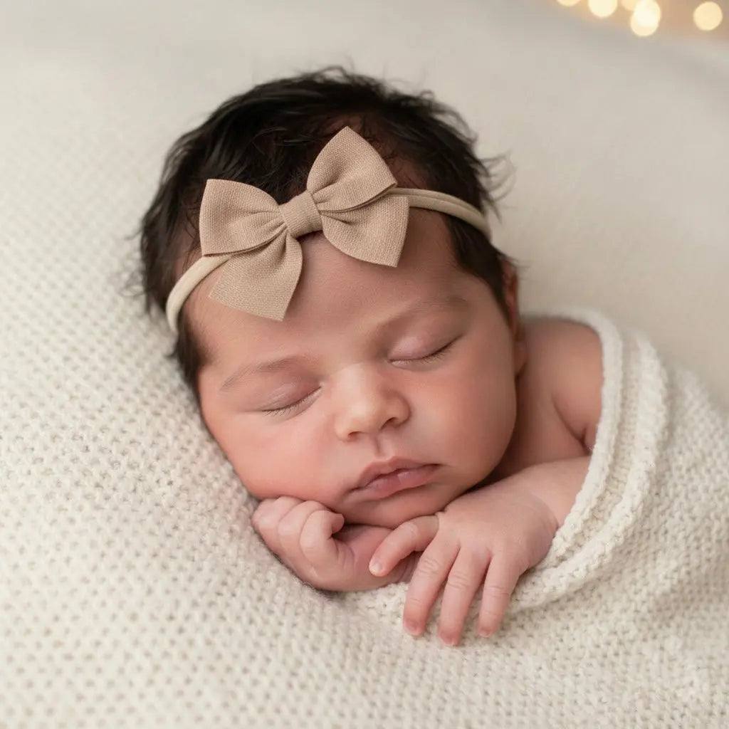 Dusky pink bow fabric bow on a headband Cute Cute