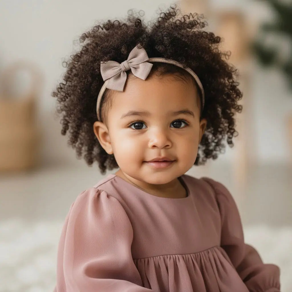 Dusky pink bow fabric bow on a headband Cute Cute