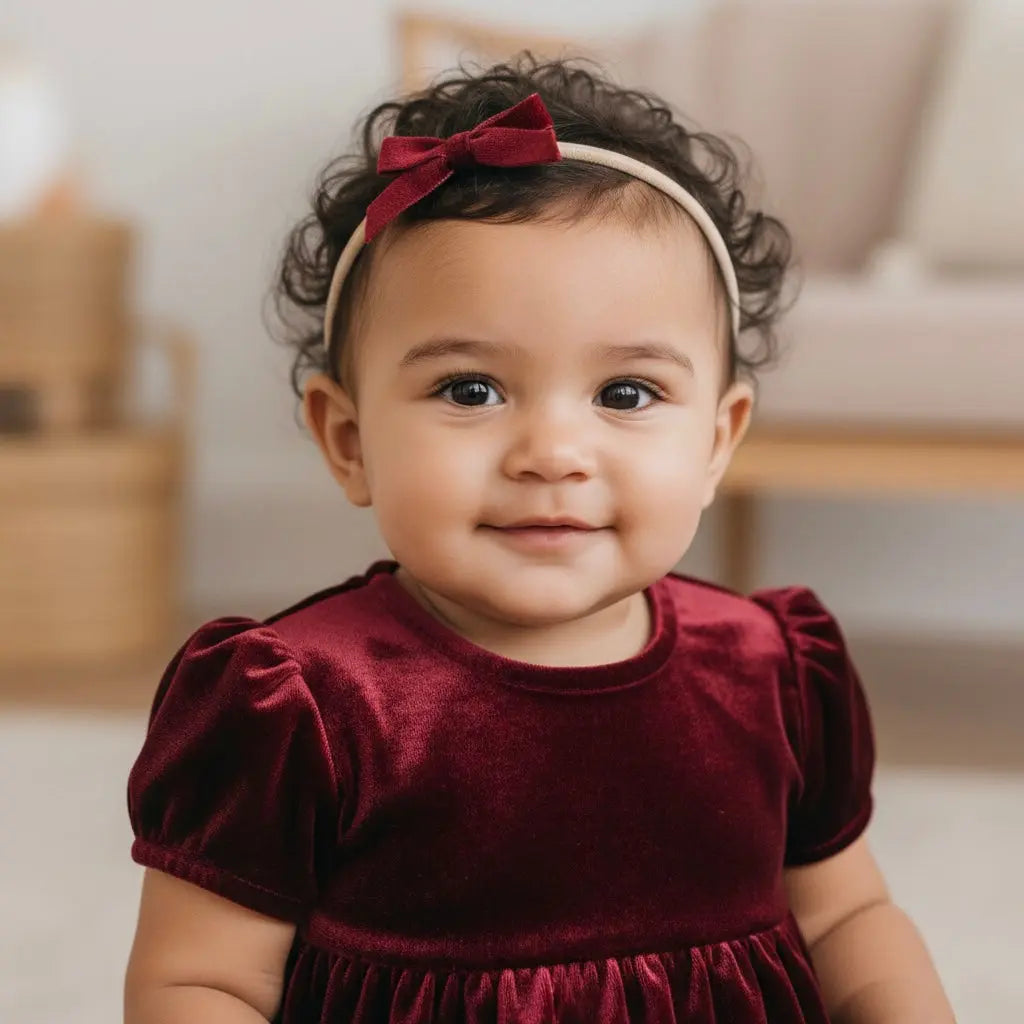 Small velvet bow on a headband Cute Cute