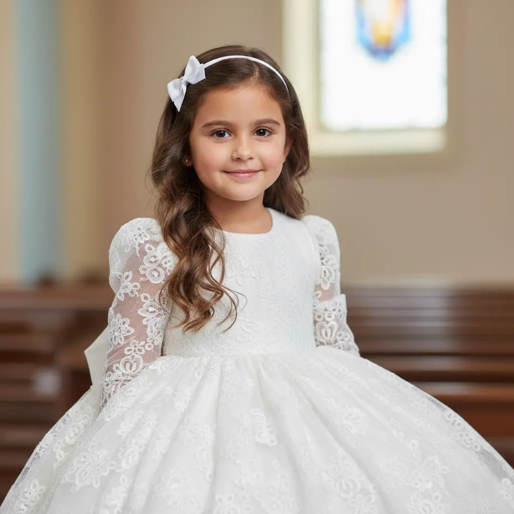 Small white bow with tails on a soft elastic headband Cute Cute