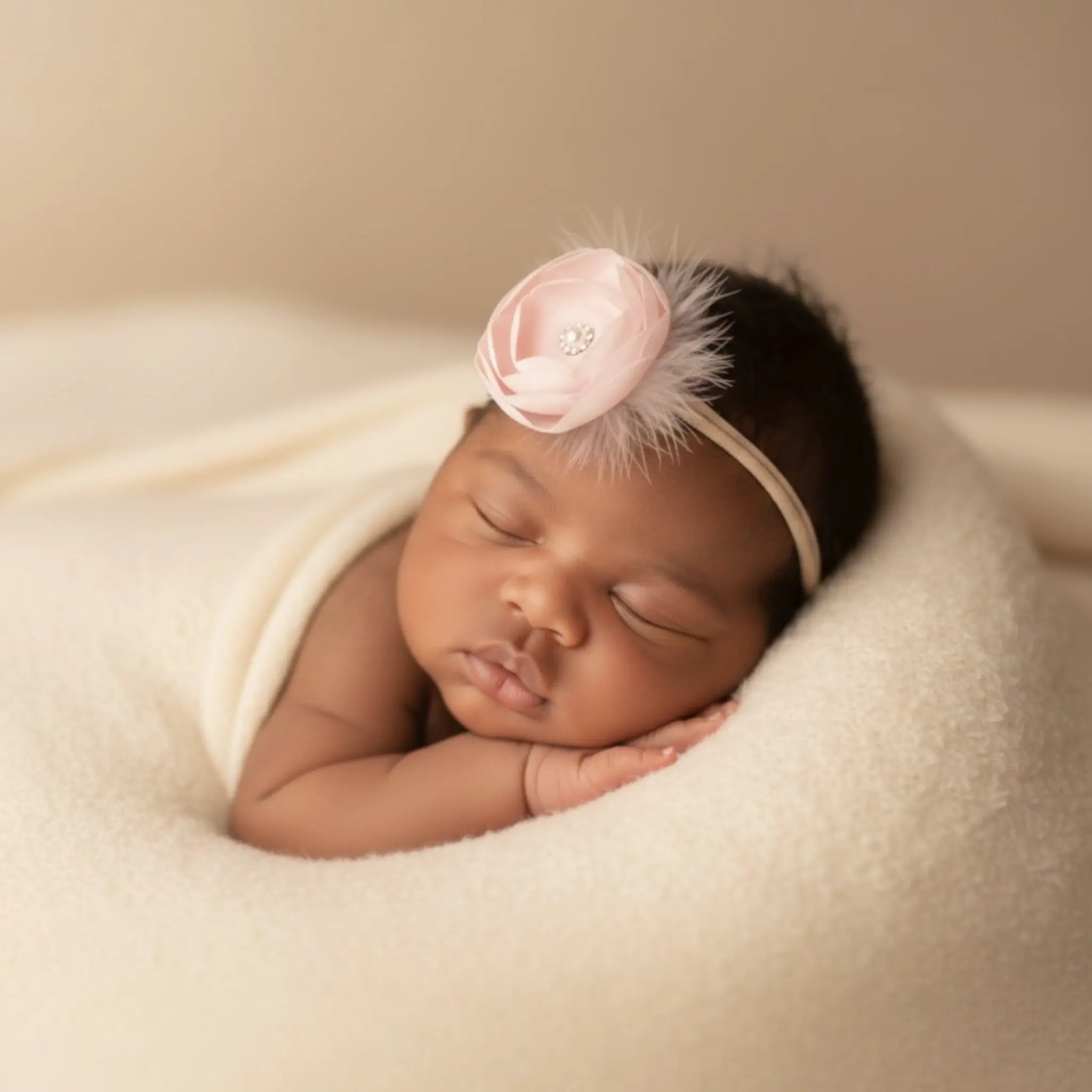 Layared pink flower with feather and netting Cute Cute