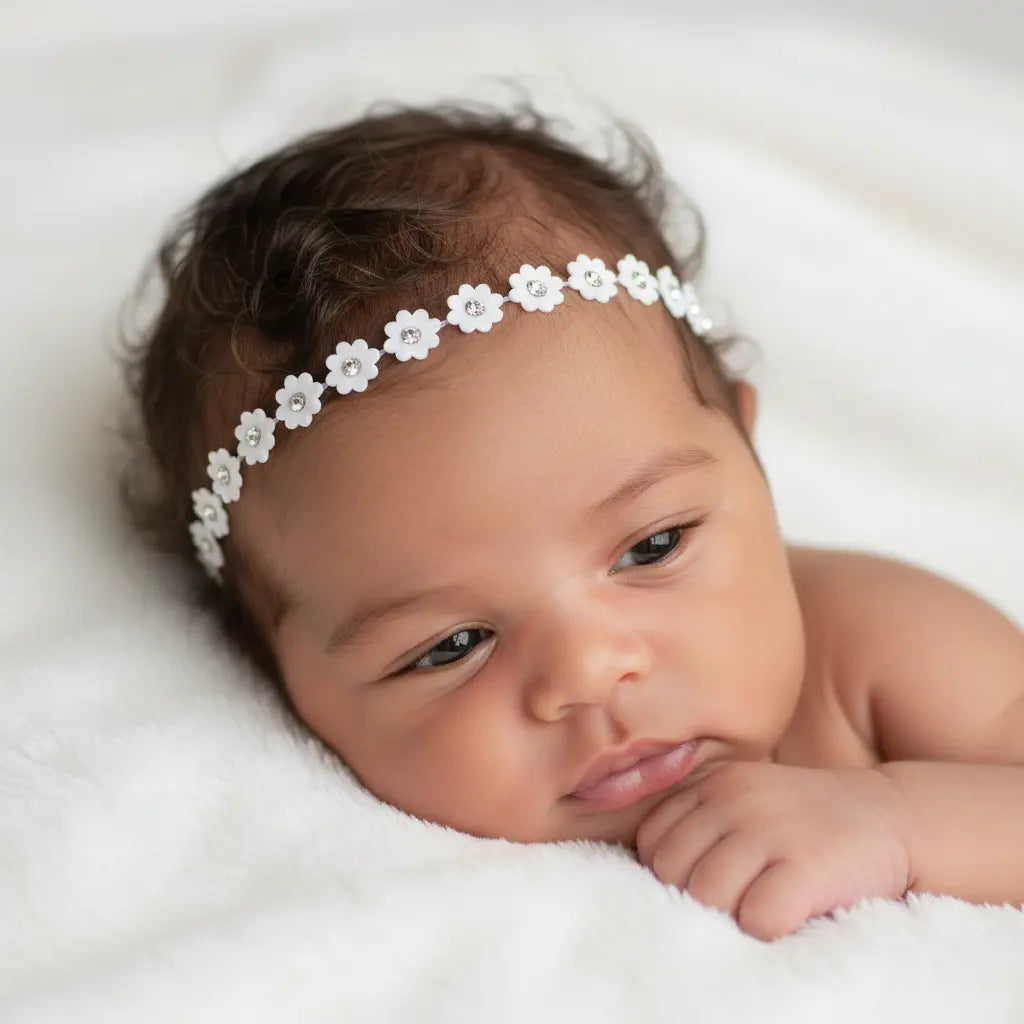 White flower chain with diamante Cute Cute