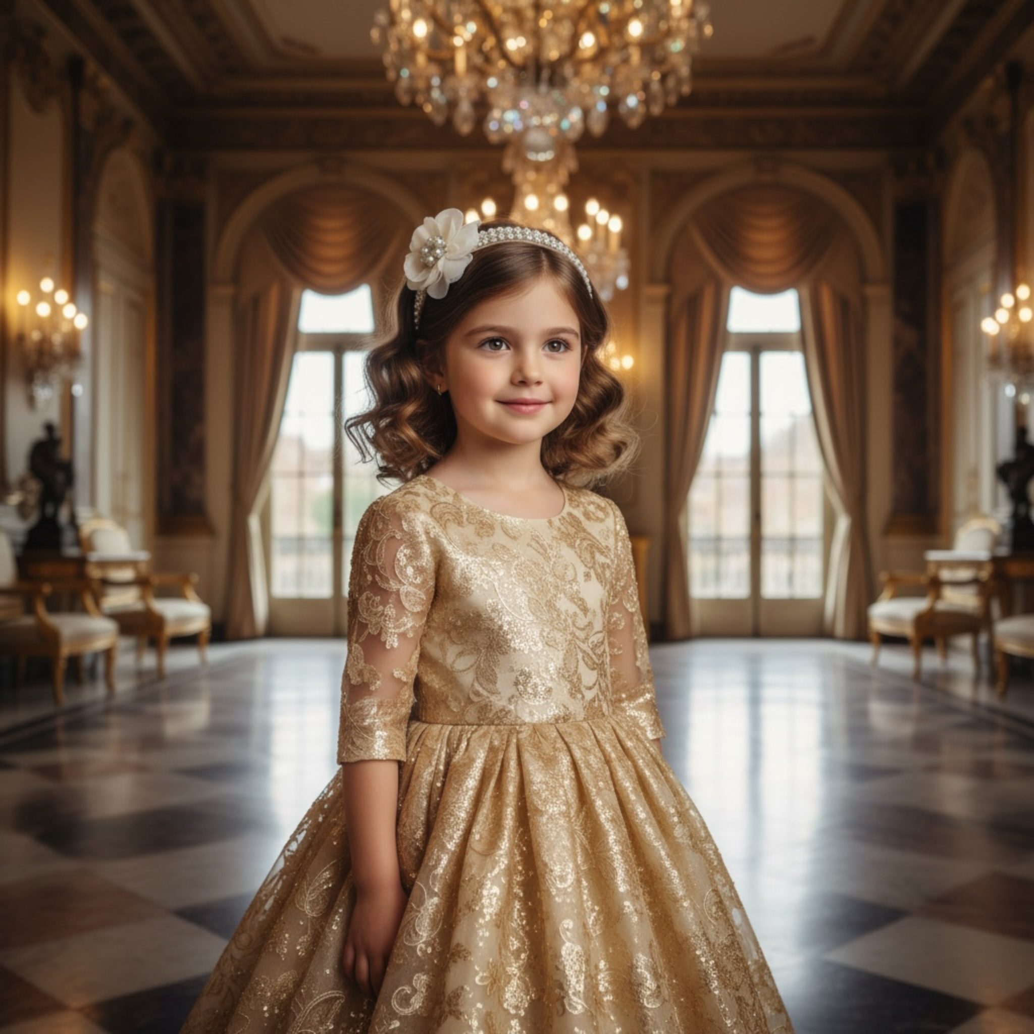 Ivory flower on diamante beaded headband