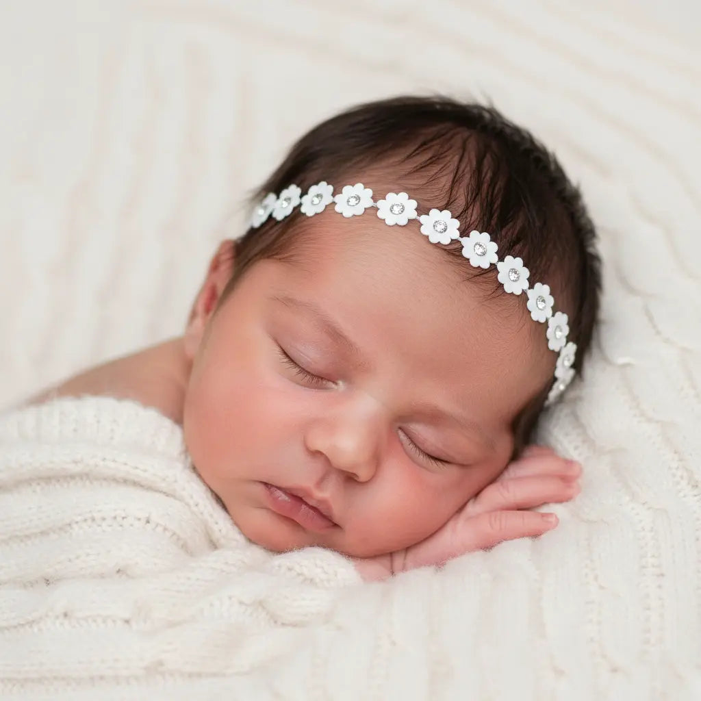 White flower chain with diamante Cute Cute