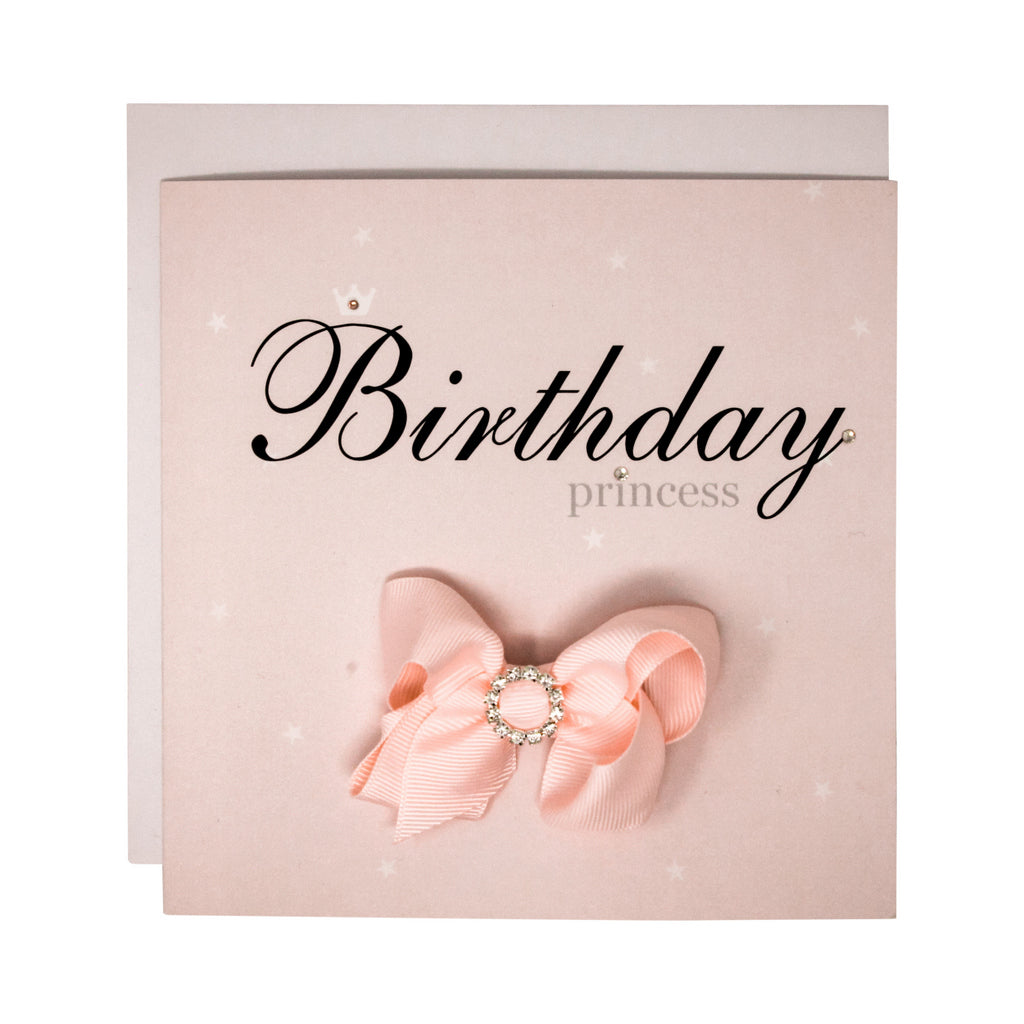 Birthday Princess- greeting card with a hair bow
