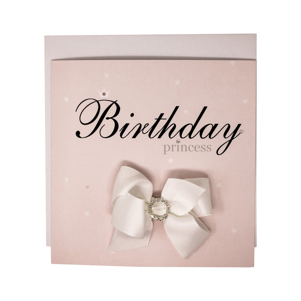 Birthday Princess- greeting card with a hair bow