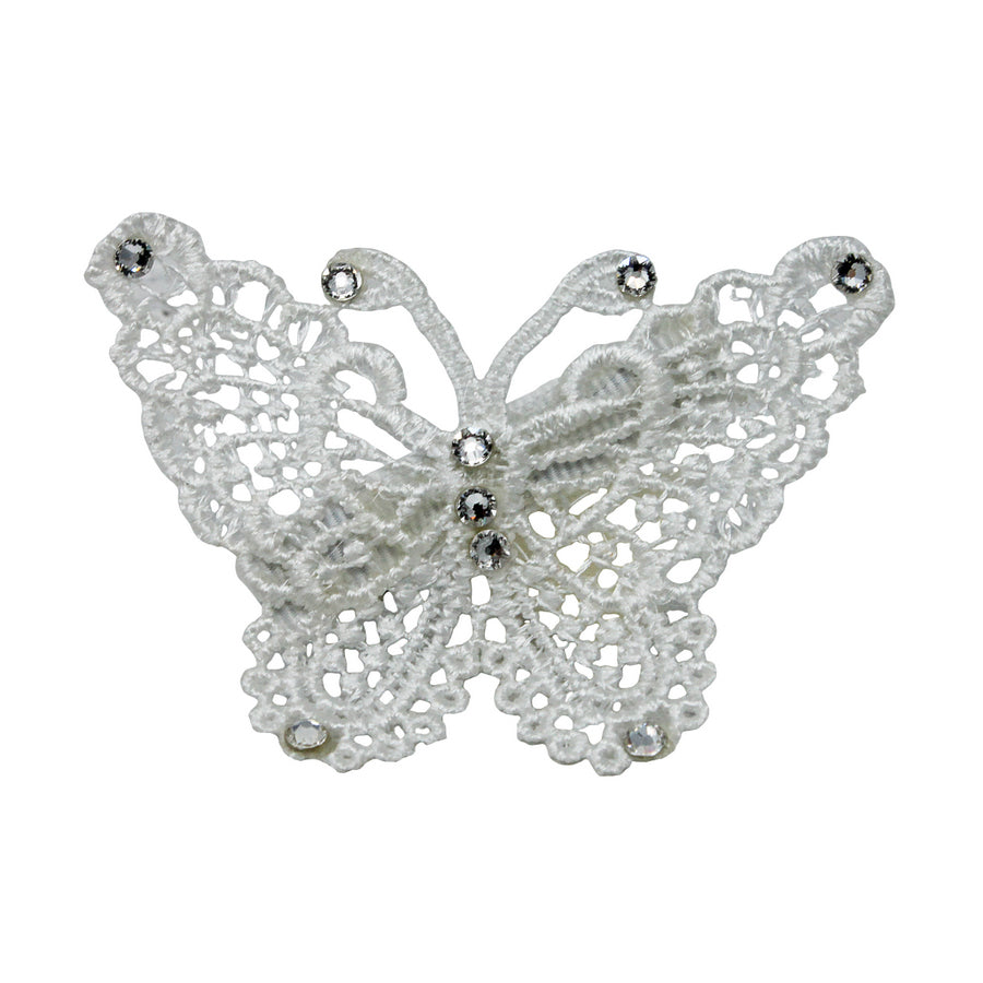 Lace butterfly with Swarovski diamante clip.