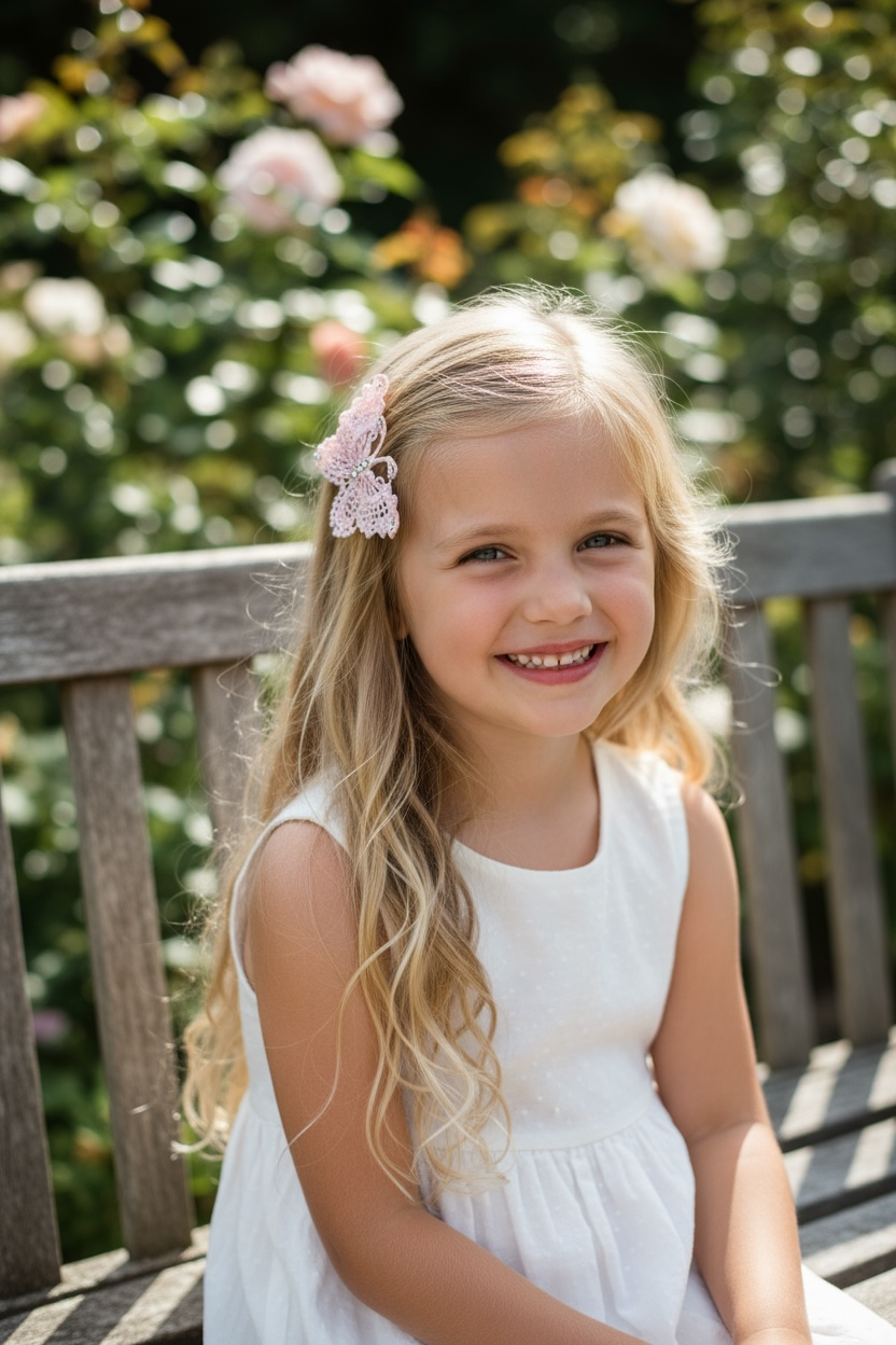 Lace butterfly with Swarovski diamante clip.