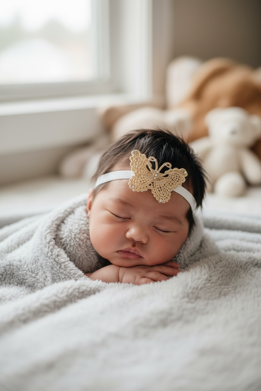 Delicate gold lace butterfly decorated with Swarovski crystals