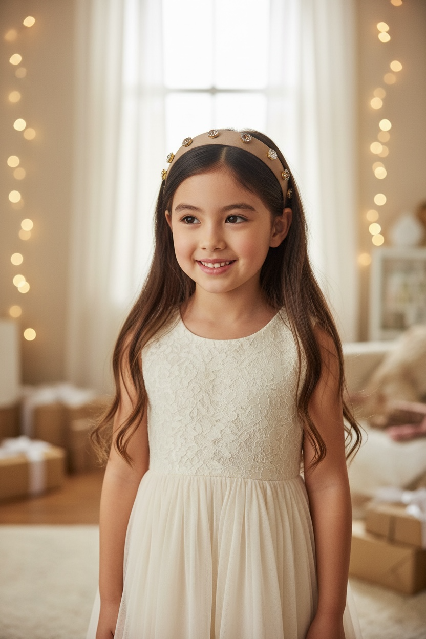 Bronze alice band with bronze rhinestones