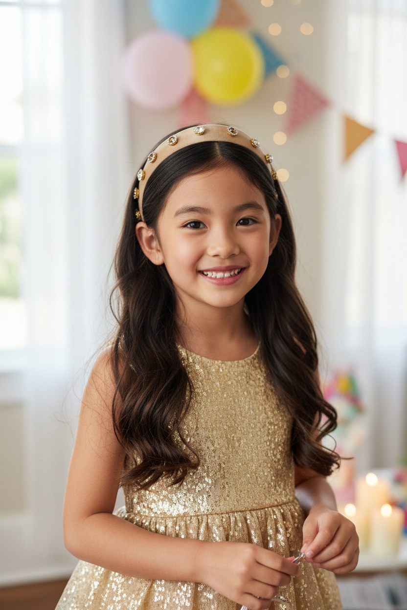 Bronze alice band with bronze rhinestones