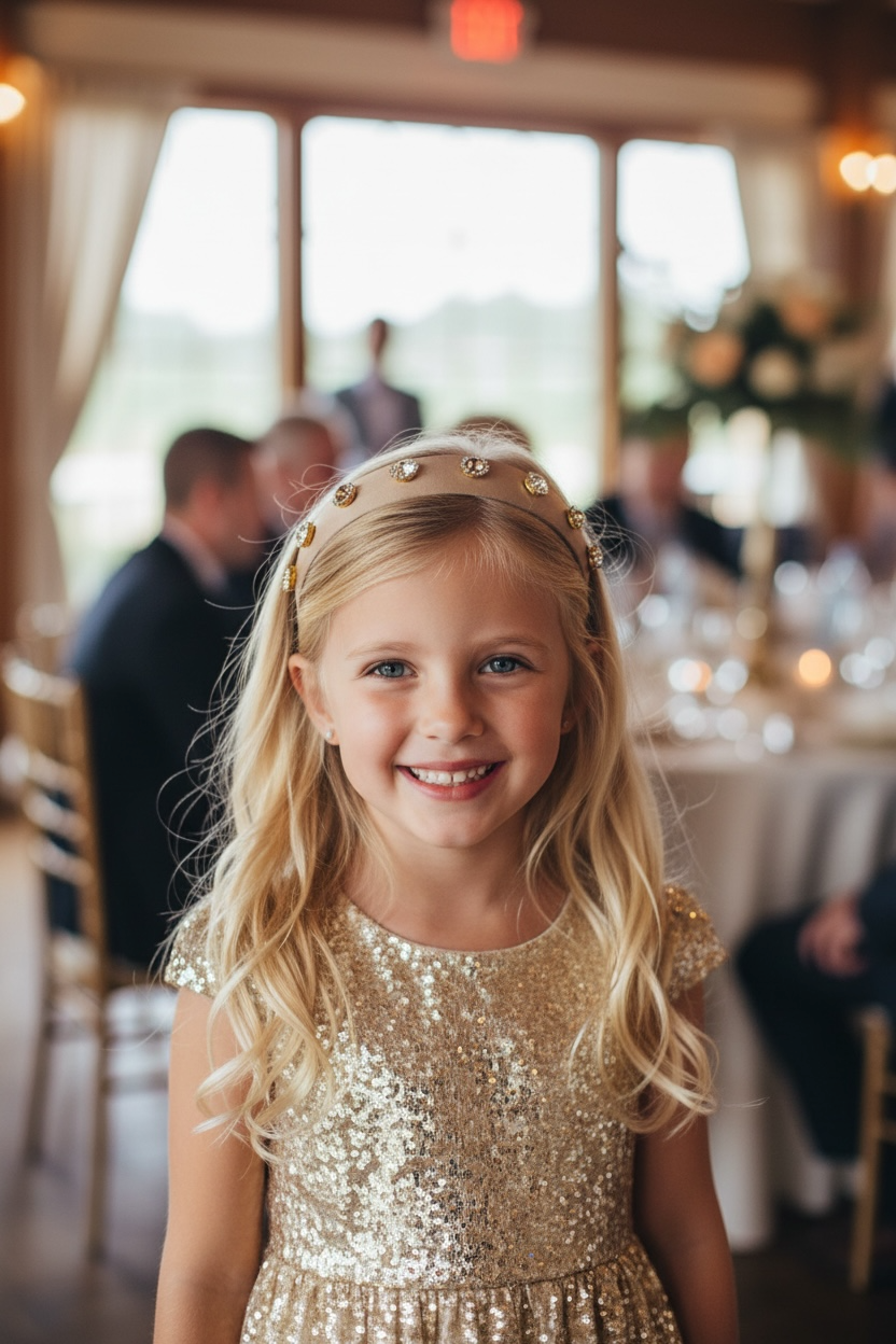 Bronze alice band with bronze rhinestones