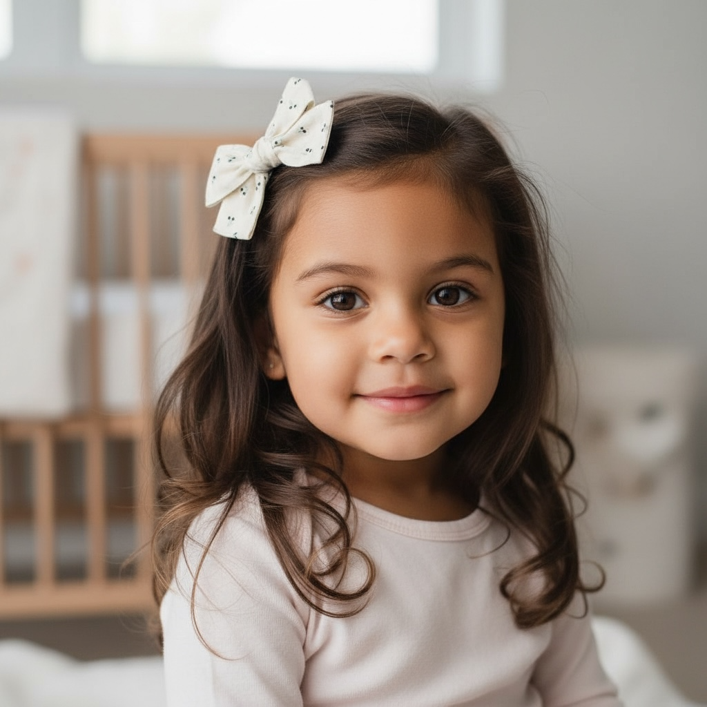 Cherries off white stripy bow