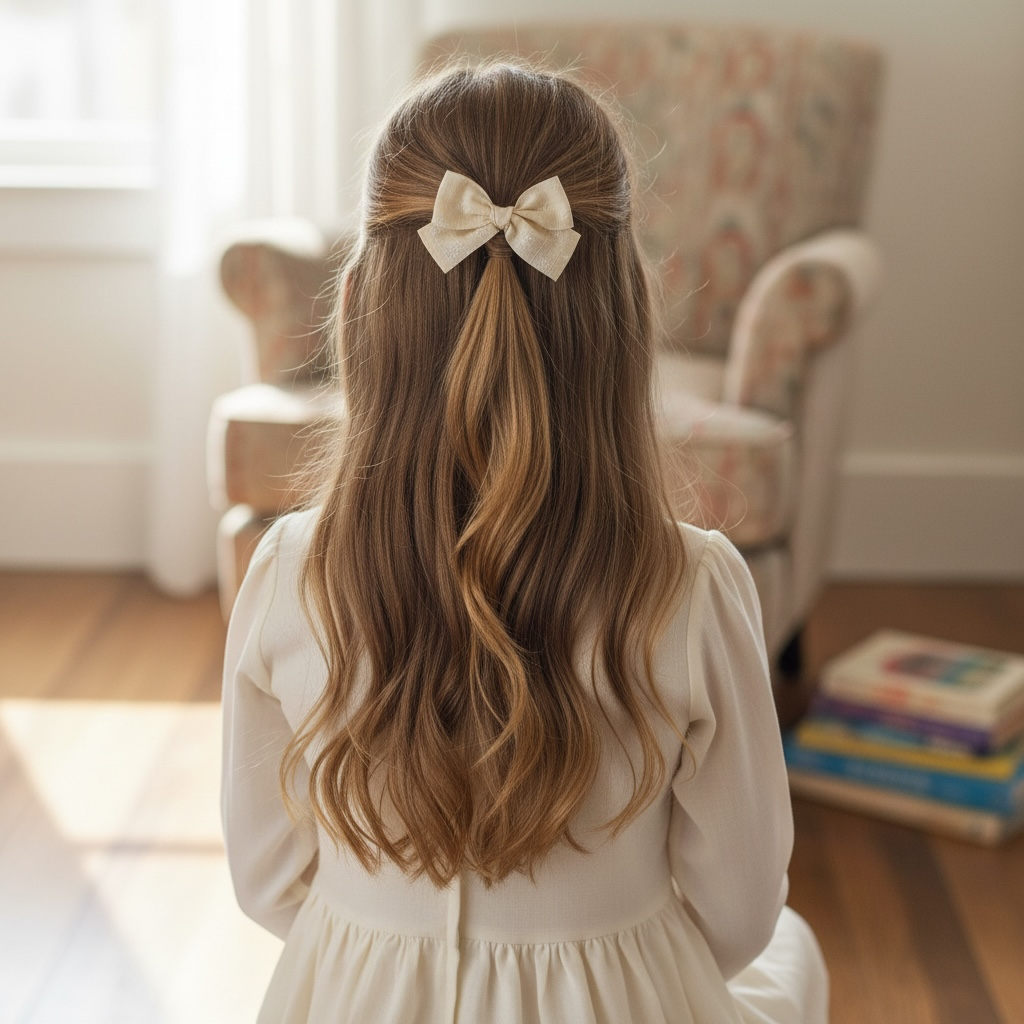 Floral ivory bow