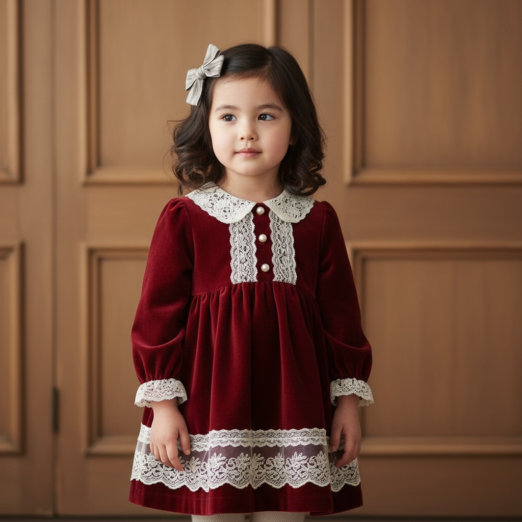 Brown stripy fabric bow