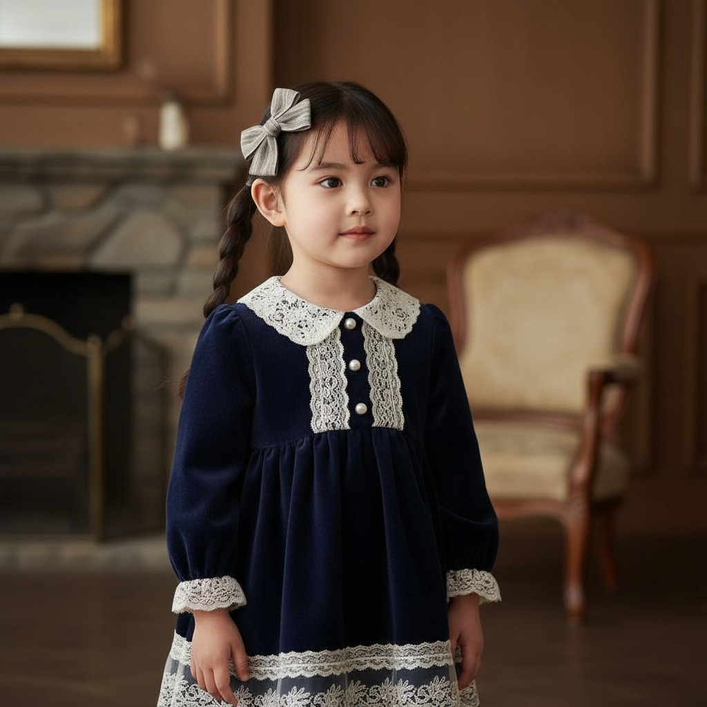 Brown stripy fabric bow