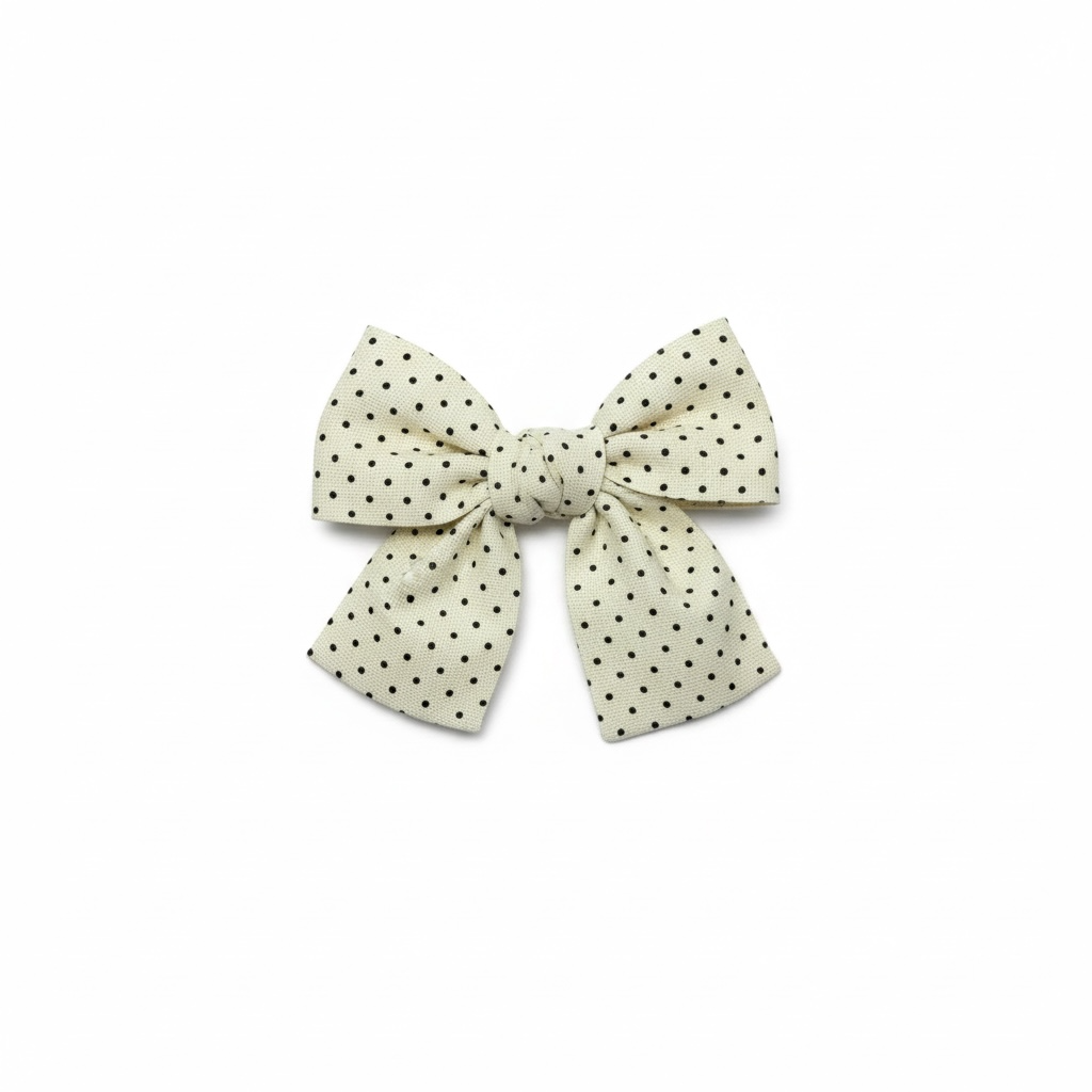 Delicate polka dot fabric bow