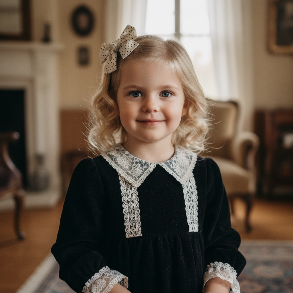 Delicate polka dot fabric bow