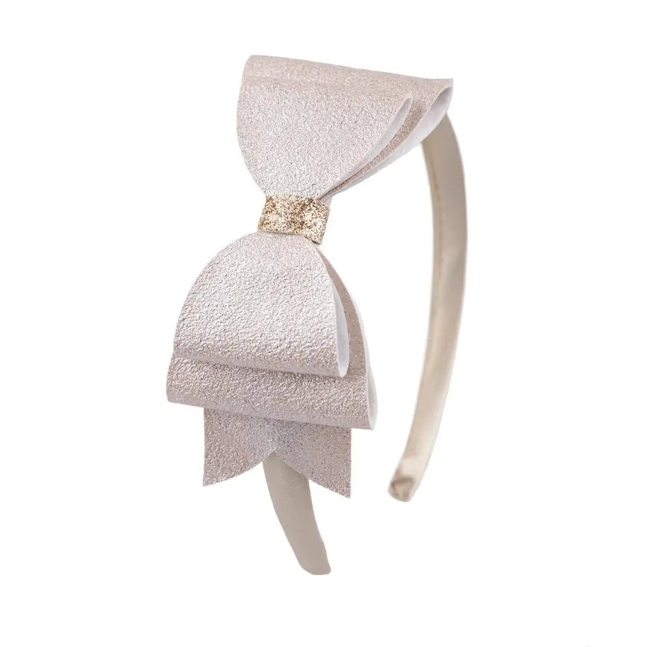 Leatherette bow on a satin alice ban Cute Cute