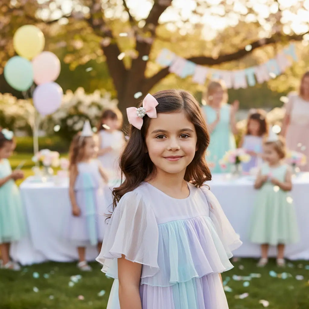 Grosgrain bow with pearl rhinestone on a clip Cute Cute