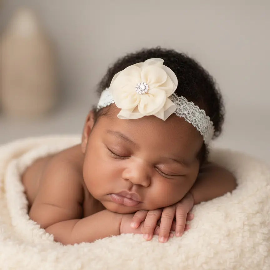 Ivory flower on soft lace Cute Cute