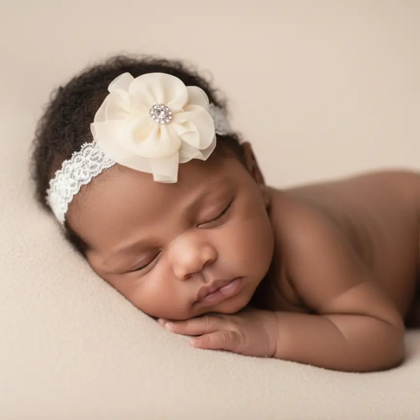 Ivory flower on soft lace Cute Cute