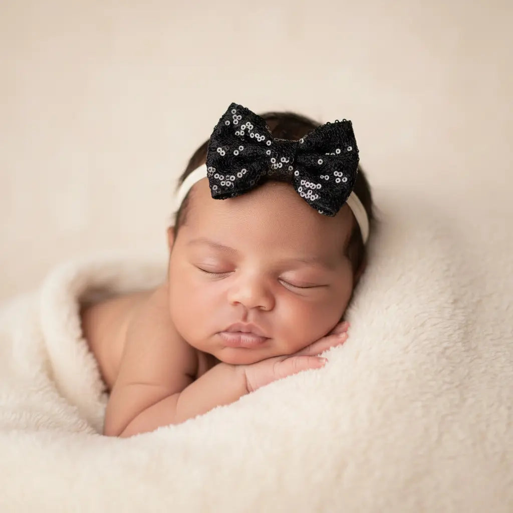 Sequin bow on a headband Cute Cute