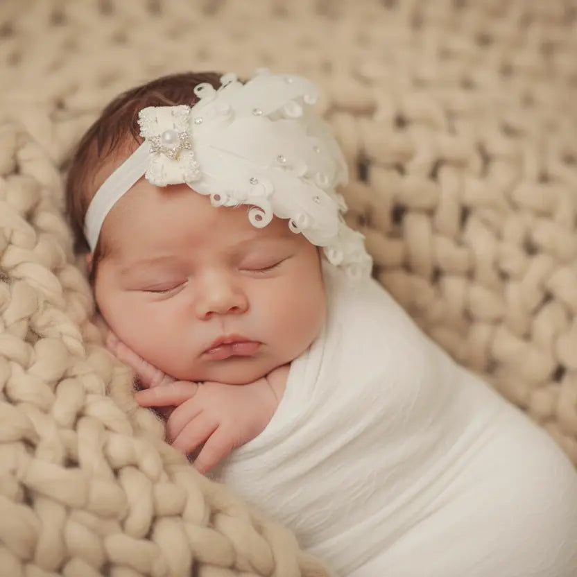 Off white goose feather headband Cute Cute