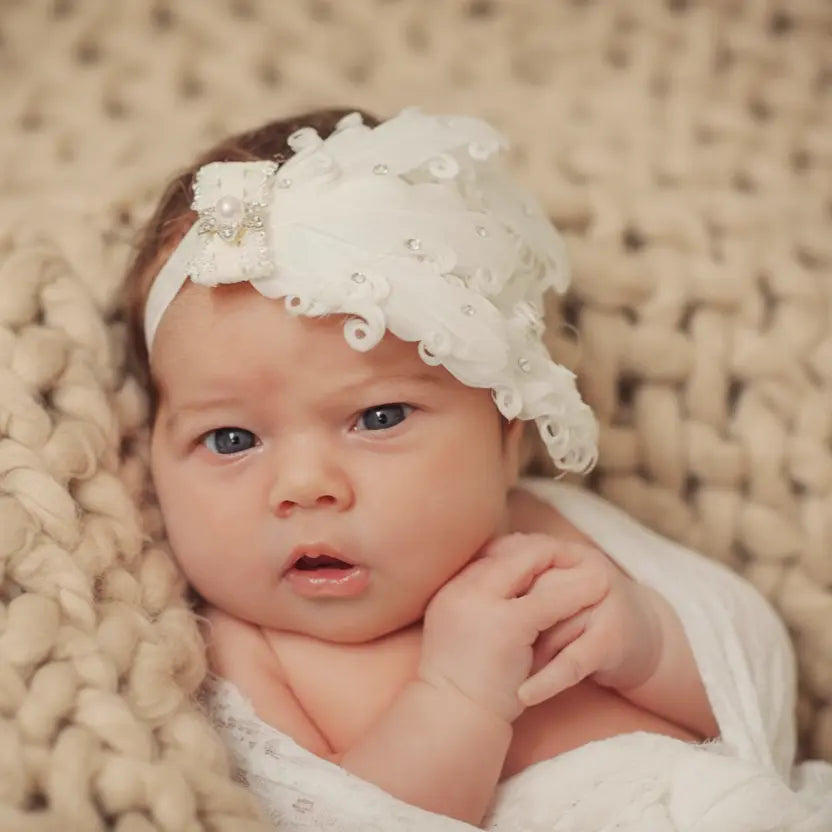 Off white goose feather headband Cute Cute