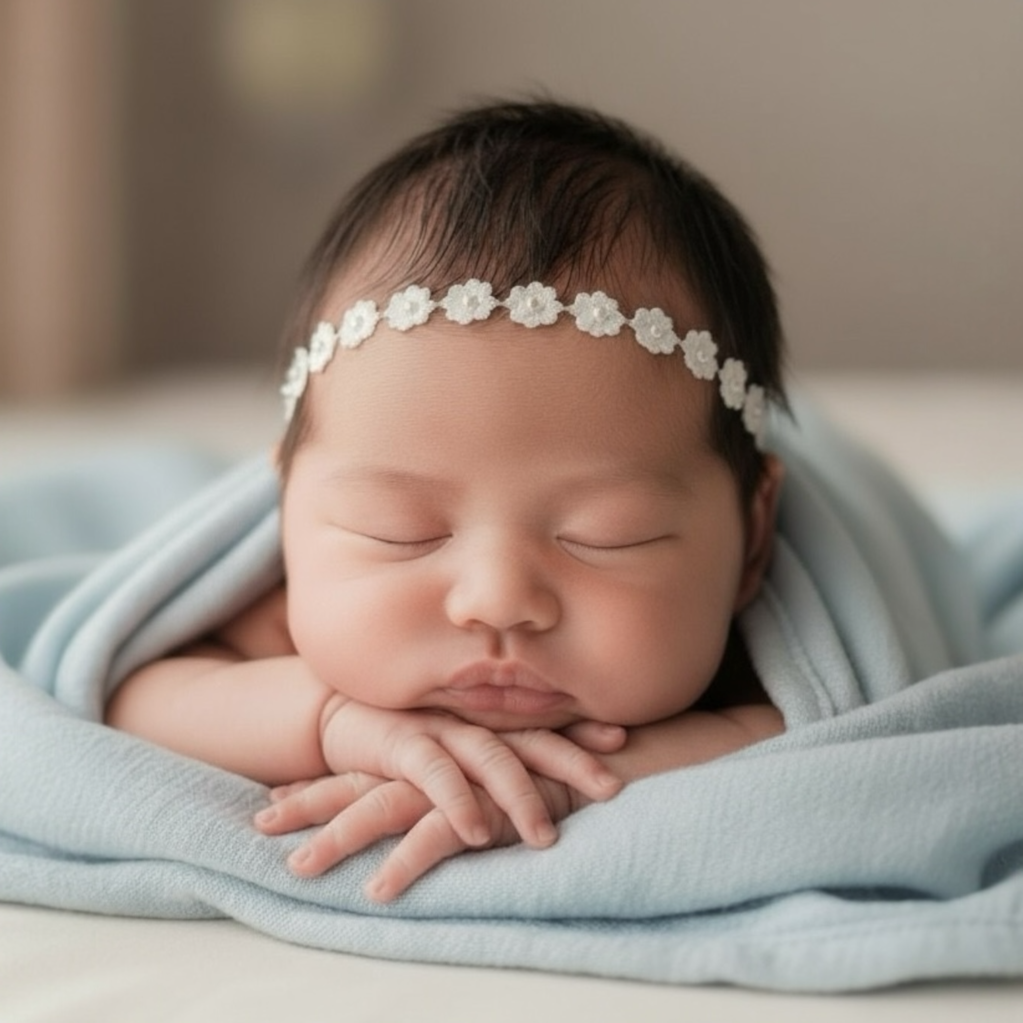 Ivory flower chain with pearls