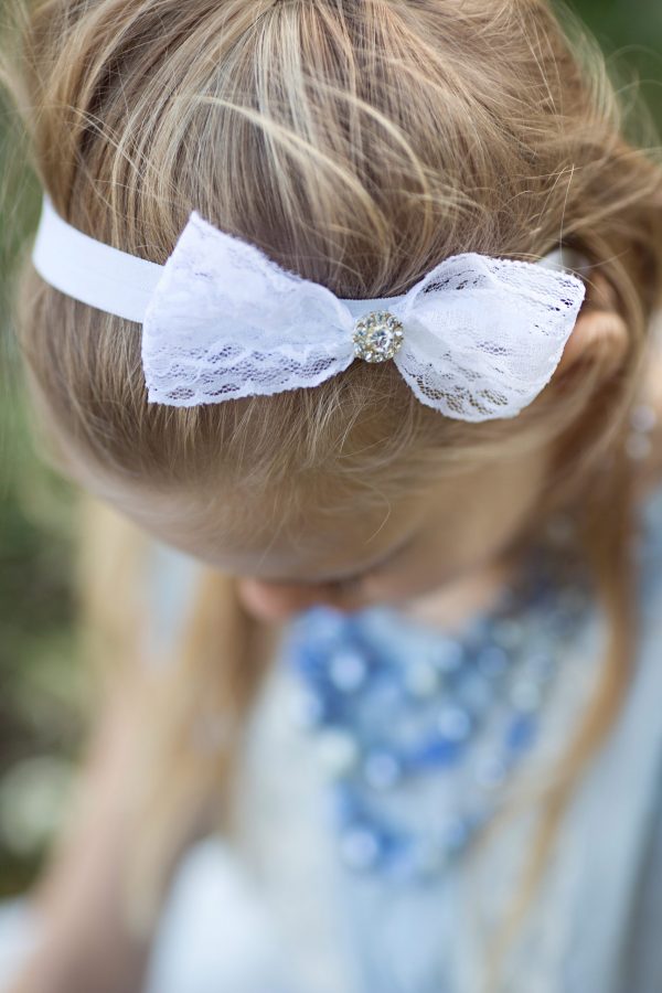 Blue Bow Lace Hairband Headband Girls Toddlers Baby Kids Alice Hair He