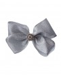Silver large bow on a clip