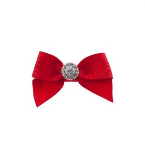 Small single bow with tails rhinestone -various colours