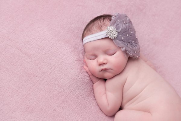 Exclusive goose feather grey headband with Swarovski diamante